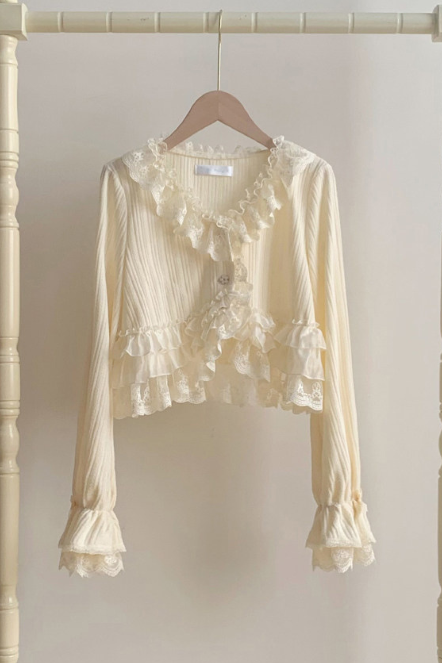 Lace Trim Knit Cardigan