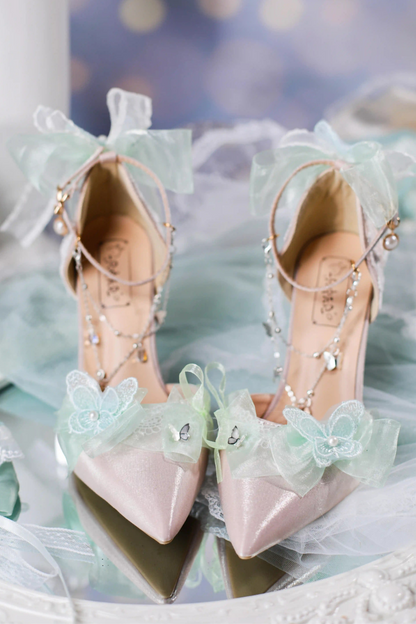 Sheer Light Chain Lolita Stiletto Pumps