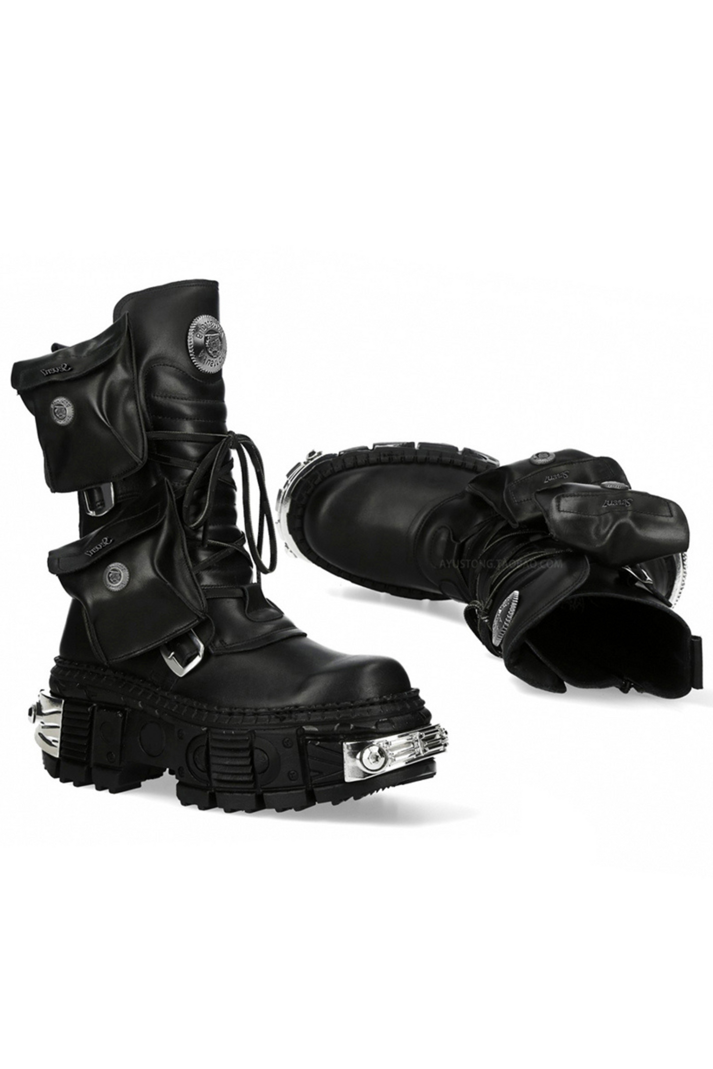 Metal Punk Mid-calf Boots