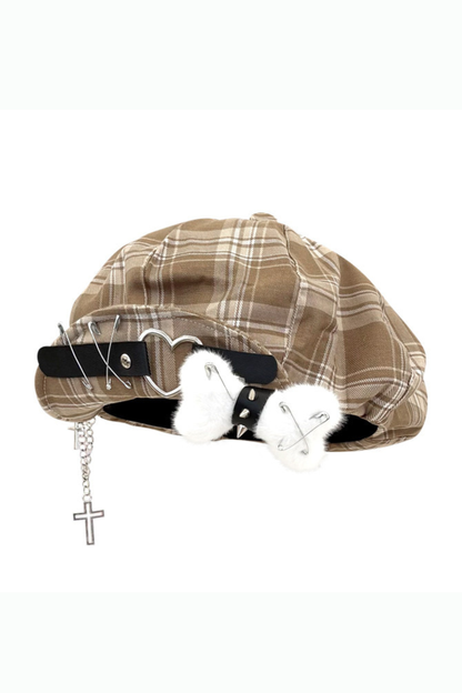 Studded Plaid Subculture Hat
