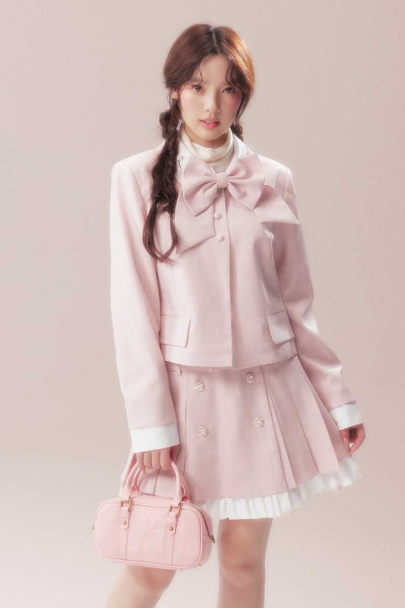 Sweet Ribbon Jacket + Pleated Skirt