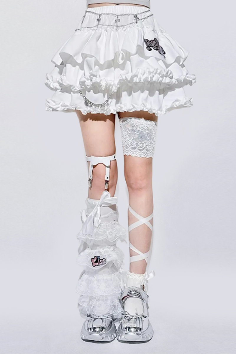 Ruffle Tiered Skirt + Waist Chain + Sock Cover