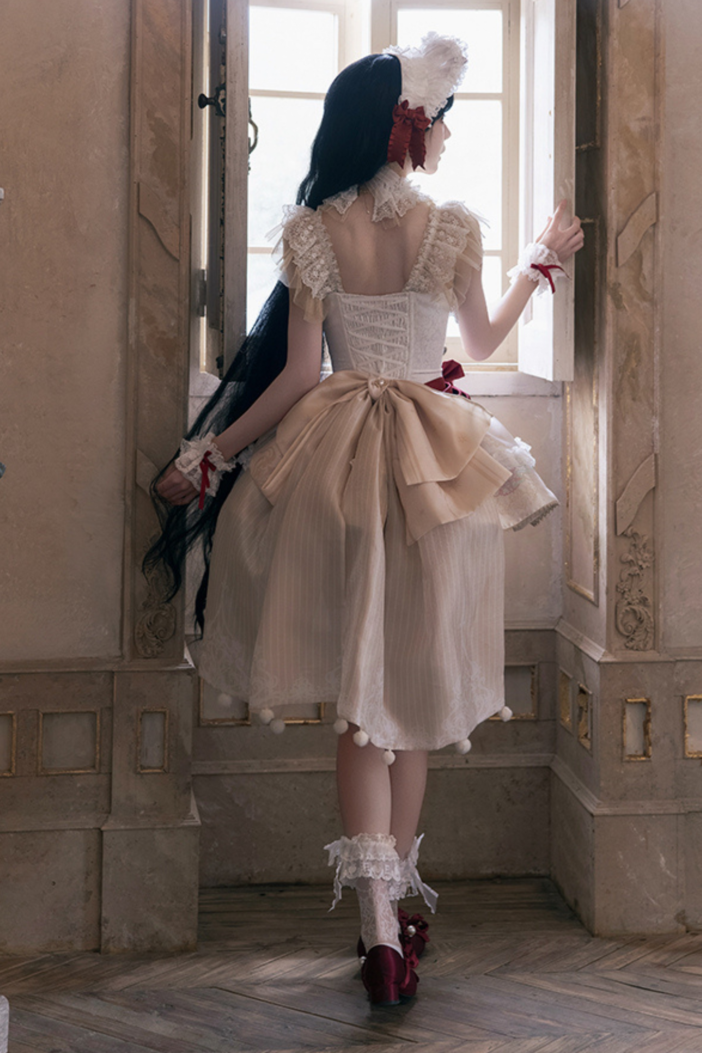 Snow White Princess Lolita Dress + Bonnet + Lace Choker