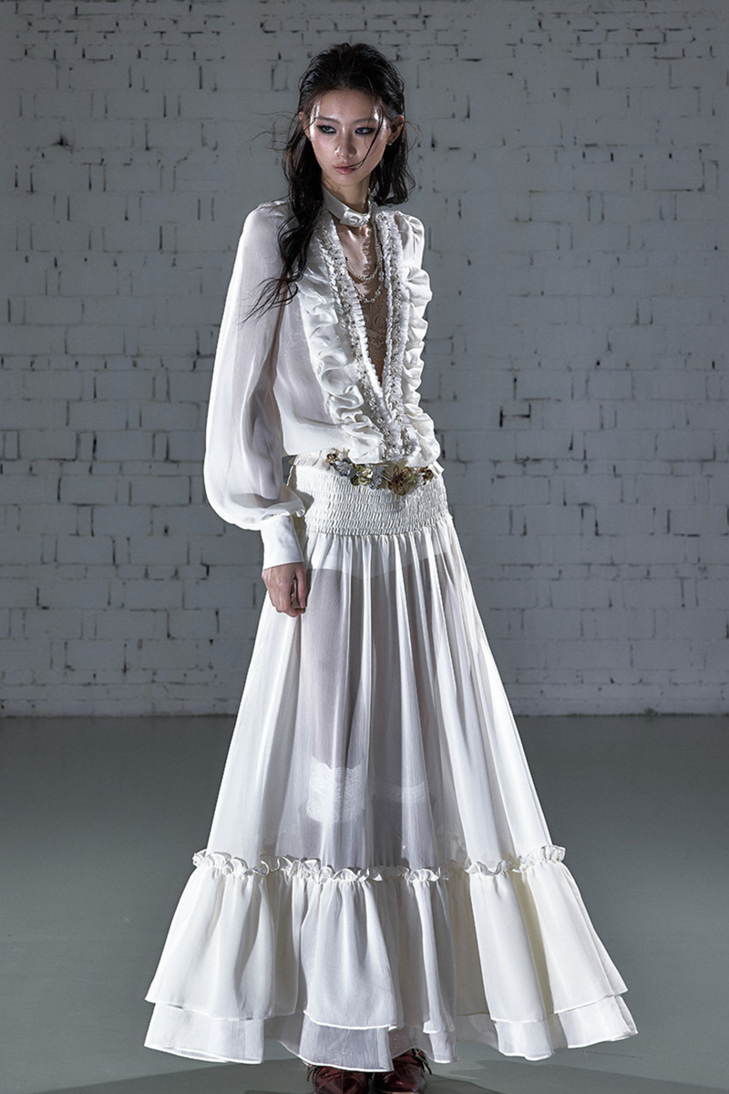 Modern Chiffon Y2k Long Dress