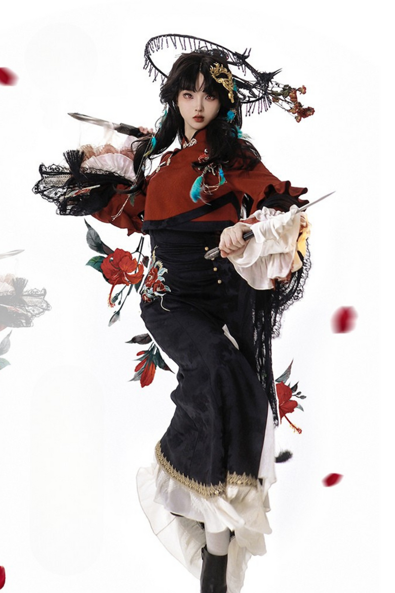 Snake Bone Camelia Nation Chinese-style Top + Dress