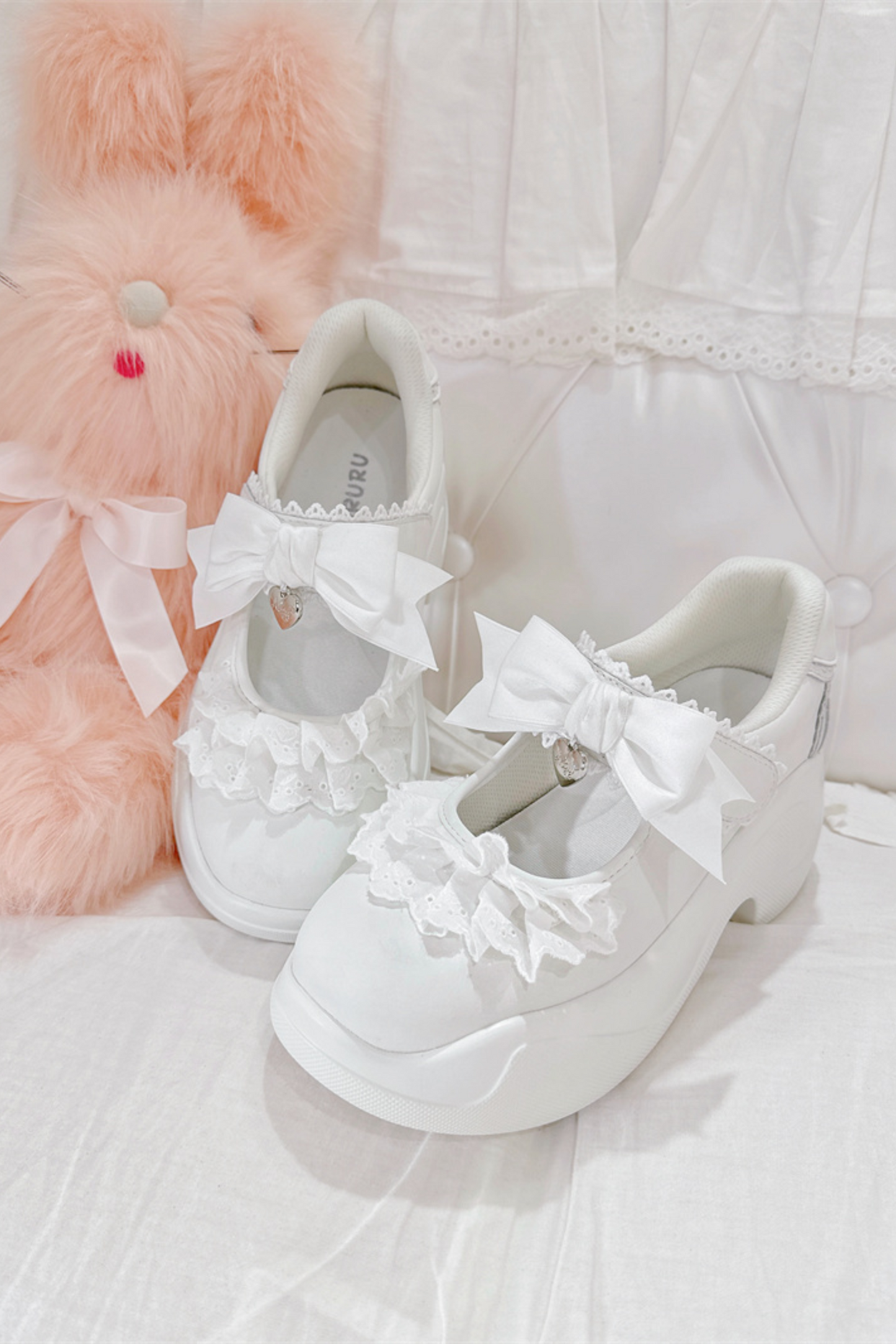 Sweet Girly Lace Ribbon Sneakers