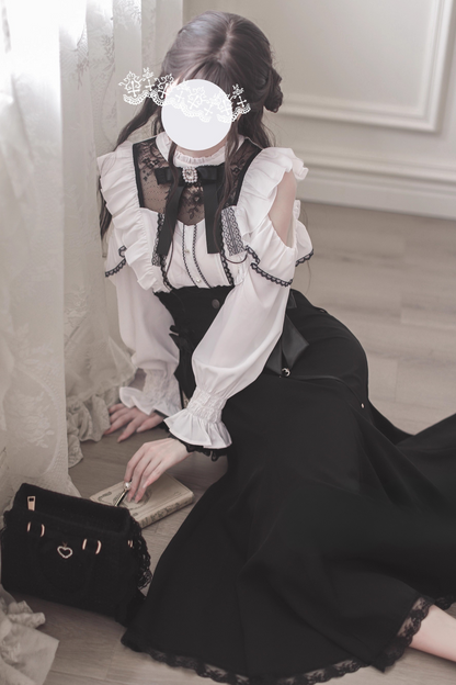 Ribbon Off-the-shoulder Shirt + Mermaid Skirt
