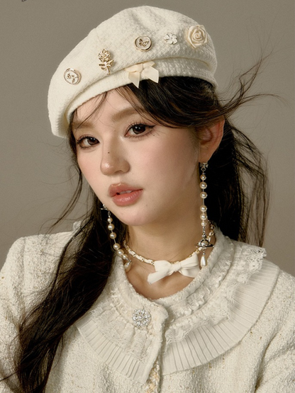 Petit Fragrance Cream White Korean Beret