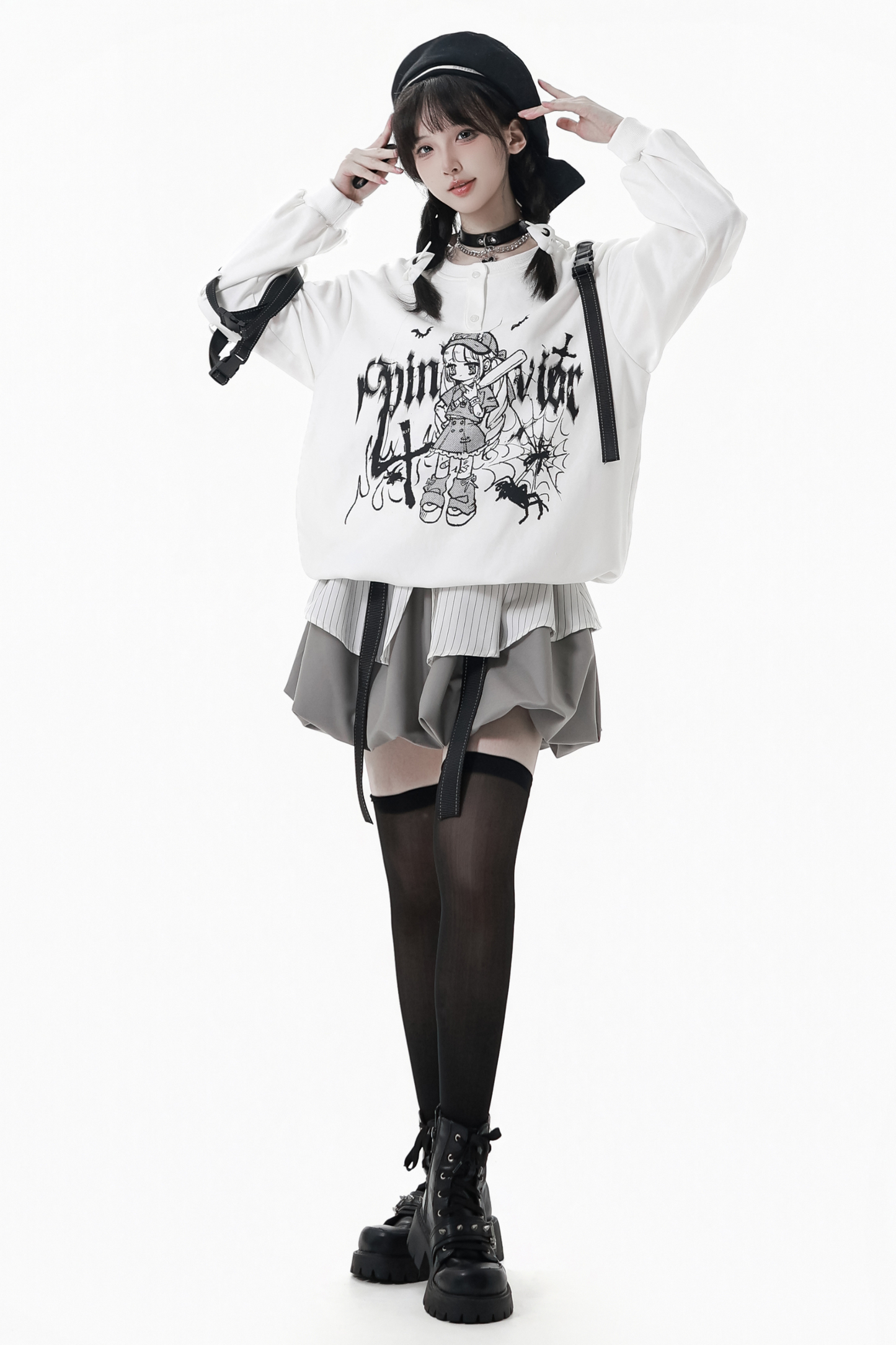 Dark Graffiti Sweatshirt + Skirt