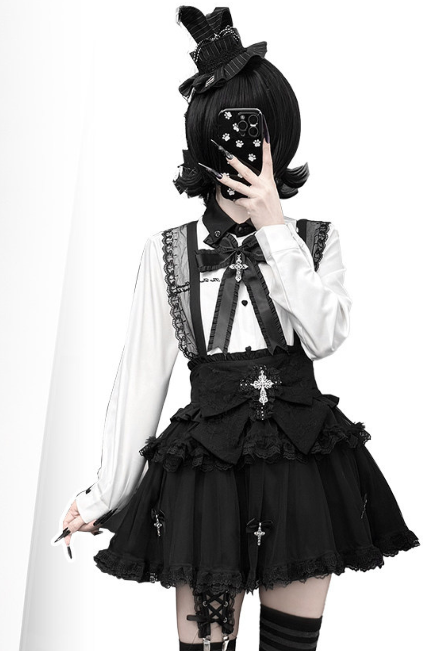 Dark Lace Shirt + Tulle Skirt