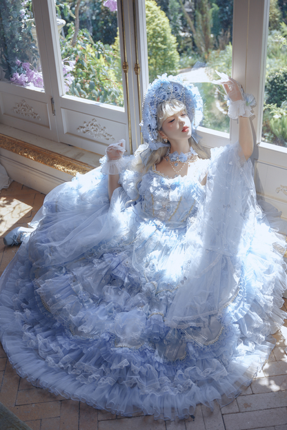 Ice Blue Princess Lolita Long Dress