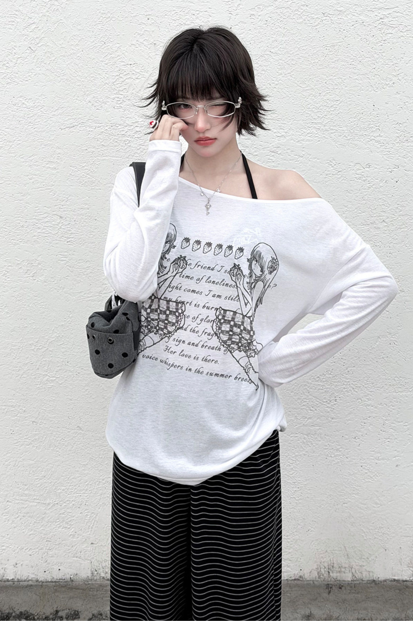 One Shoulder Top + Innerwear + Loose Pants
