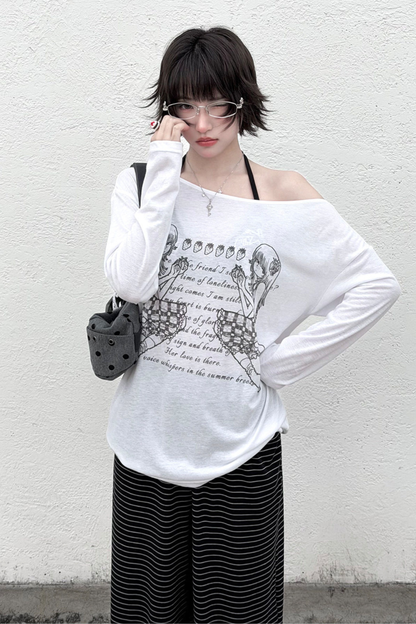 One Shoulder Top + Innerwear + Loose Pants