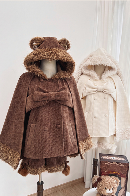 Animal Tweed Coat + Boa Shorts