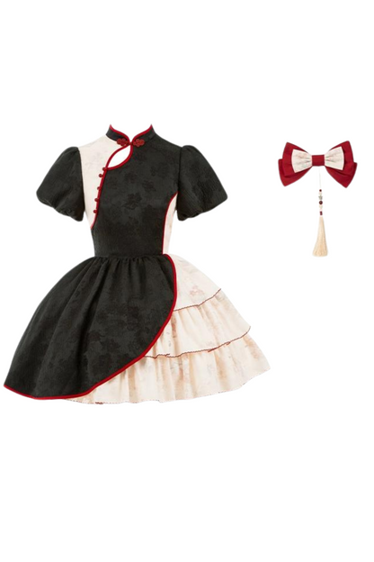 Retro Chinese-style Dress + Sleeves + Shawl + Accessories + Hairpin