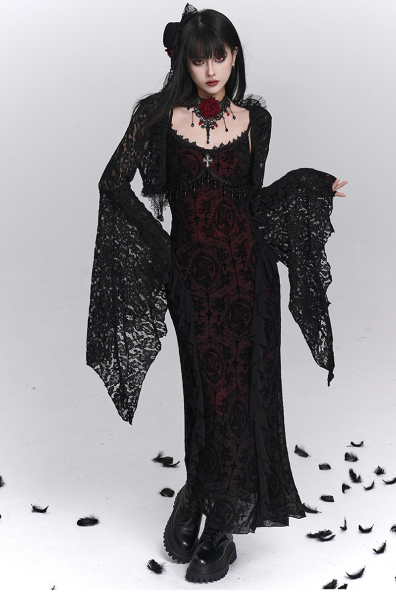 Gothic Camisole Dress + Sheer Top