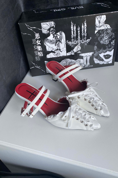 Gothic Lace-up Heeled Shoes