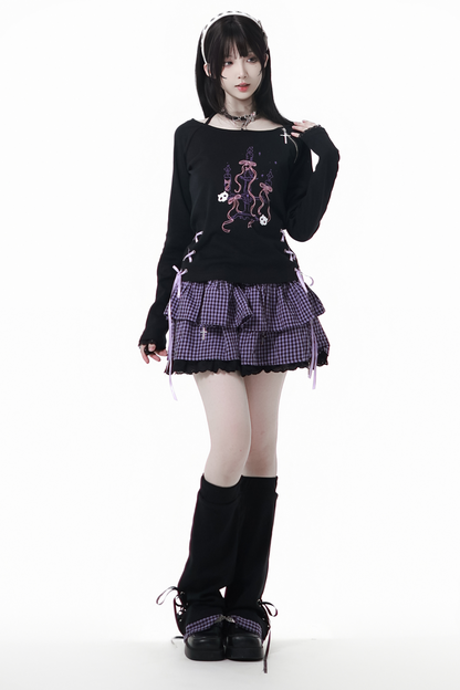 Academy Purple Hooded Sweatshirt + Tops + Skirt + Pants + Leg Cover