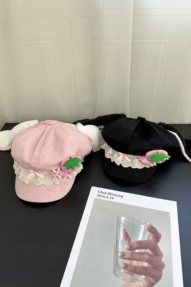 Rabbit Ear Strawberry Hat