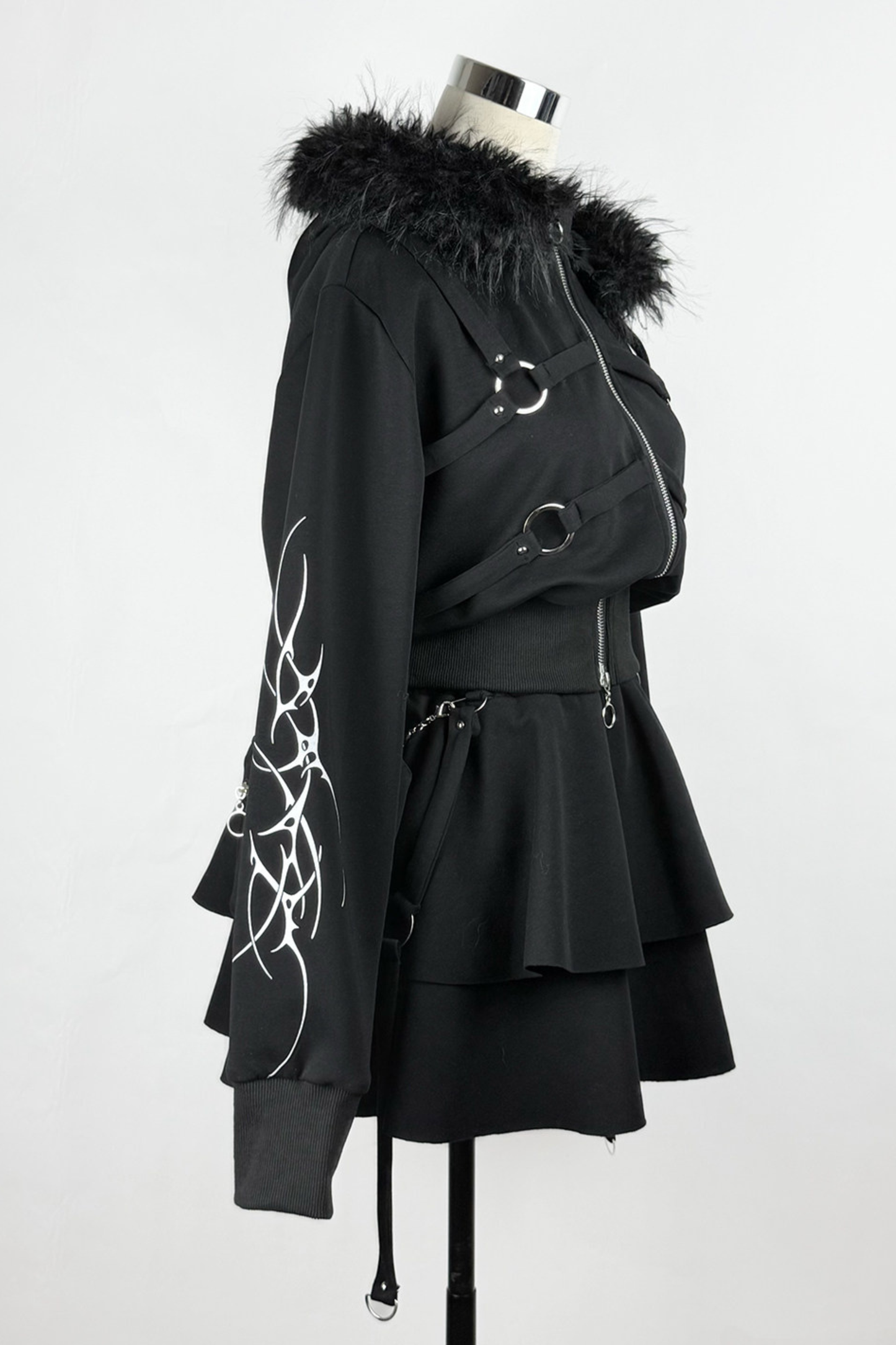 Gothic Print Jacket + Skirt