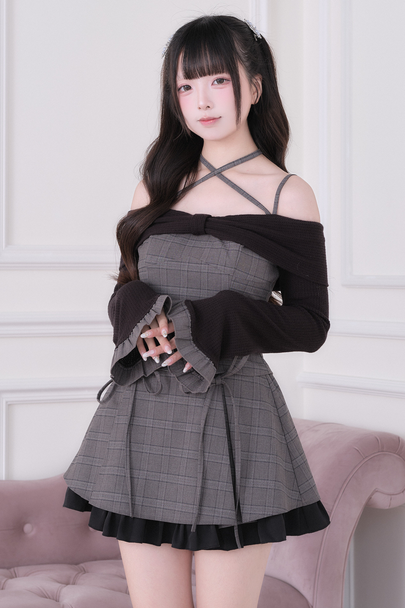Checkered Sweet Top + Short Skirt