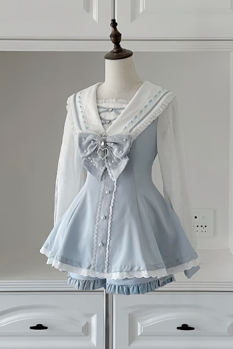 Jirai Sweetheart Peplum Top + Shorts