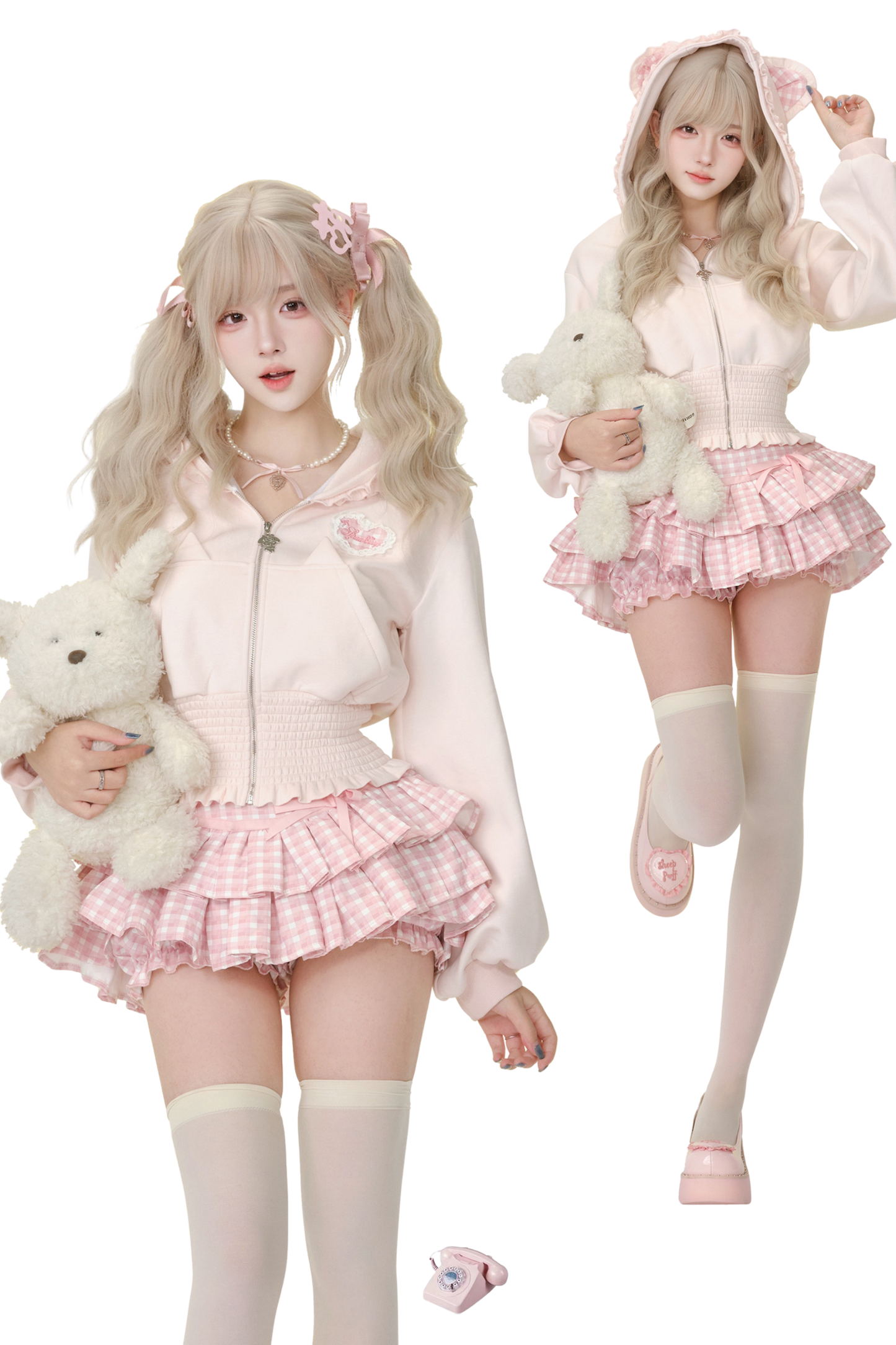 Sugar Water Cat Hoodie + Tiered Skirt
