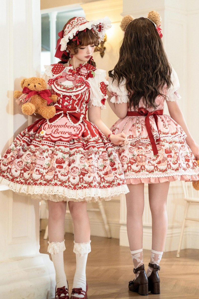 Bear Strawberry Field Lolita Jsk + Shirt