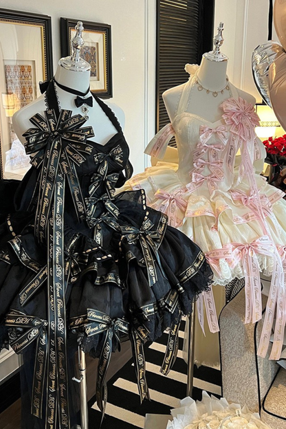 Many Logo Ribbon Princess Dress + Badge + Head Accessory + Tail