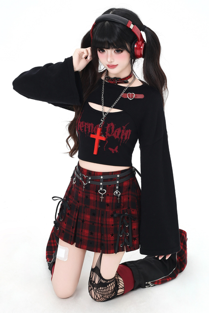 Dark Cropped Top + Inner Camisole