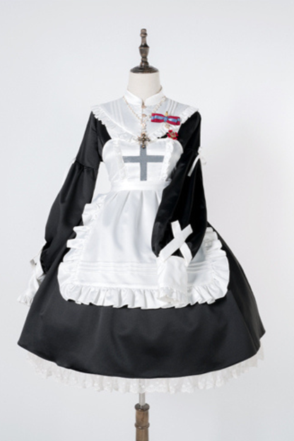 Lantern Angel Maid Lolita Dress + Apron + Detachable Collar