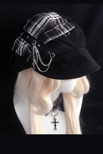 Dark Plaid Cloud Hat