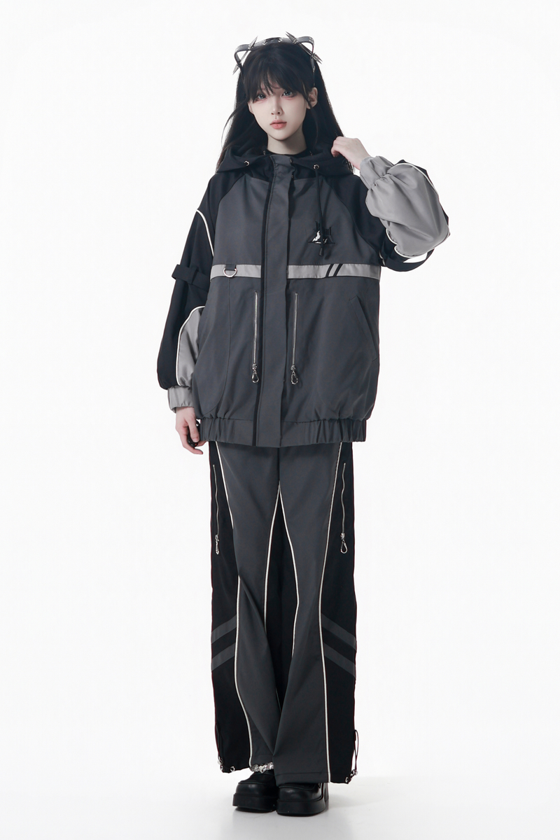 Mode Style Dark Jacket + Long Pants + Skirt + Leg Warmers