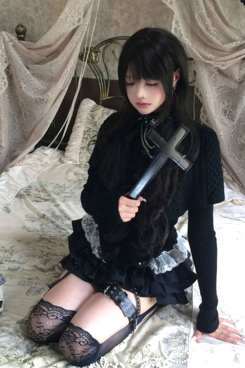 French Dark Tops + Tiered Skirt