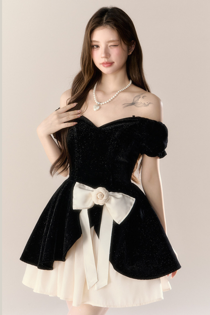 Velvet Girly French Banquet Dress