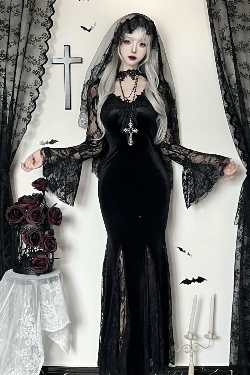 Gothic Bette Dress + Veil