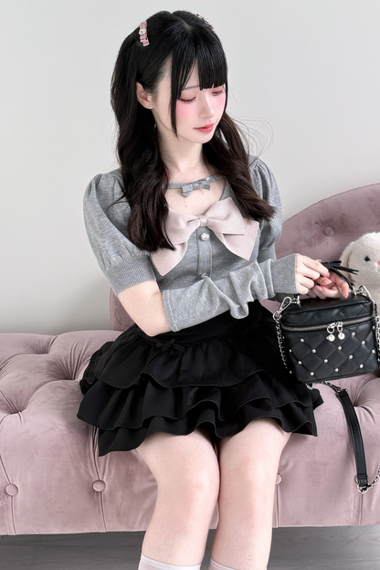 Big Ribbon Knit Top + Skirt