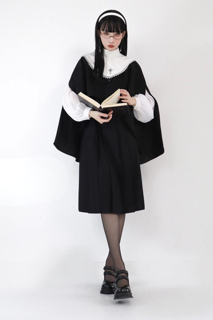 Gothic School Mantle + Top + Vest Dress