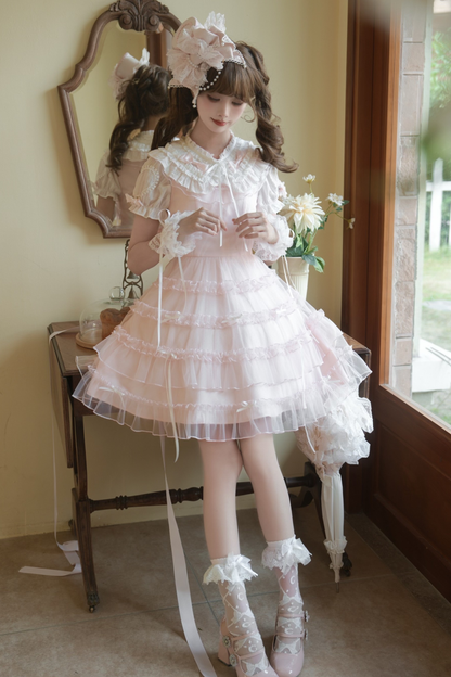 Sweet Girl Doll Collar Lolita Top + Skirt