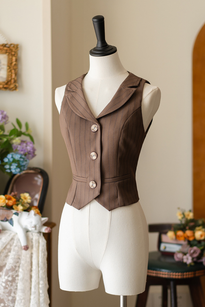 Retro Classic Academy Shirt + Vest + Plaid Skirt