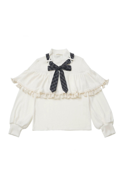 Off Shoulder Hoodie Top + Ruffled Top + Tiered Skirt + Camisole
