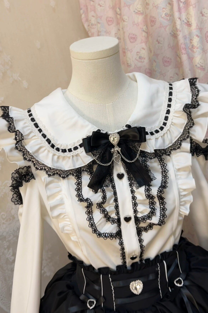 Sweet Girly Long Sleeve Top + Tiered Skirt