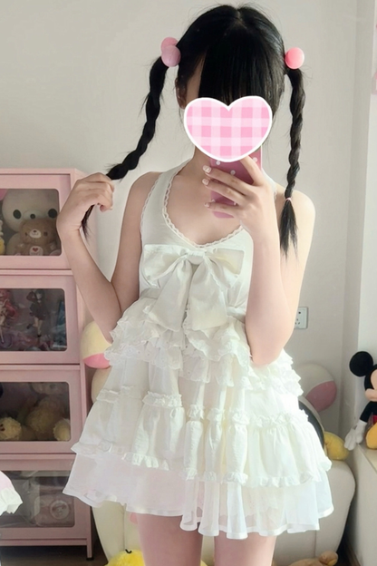 Tiered Ribbon Sleeveless Dress