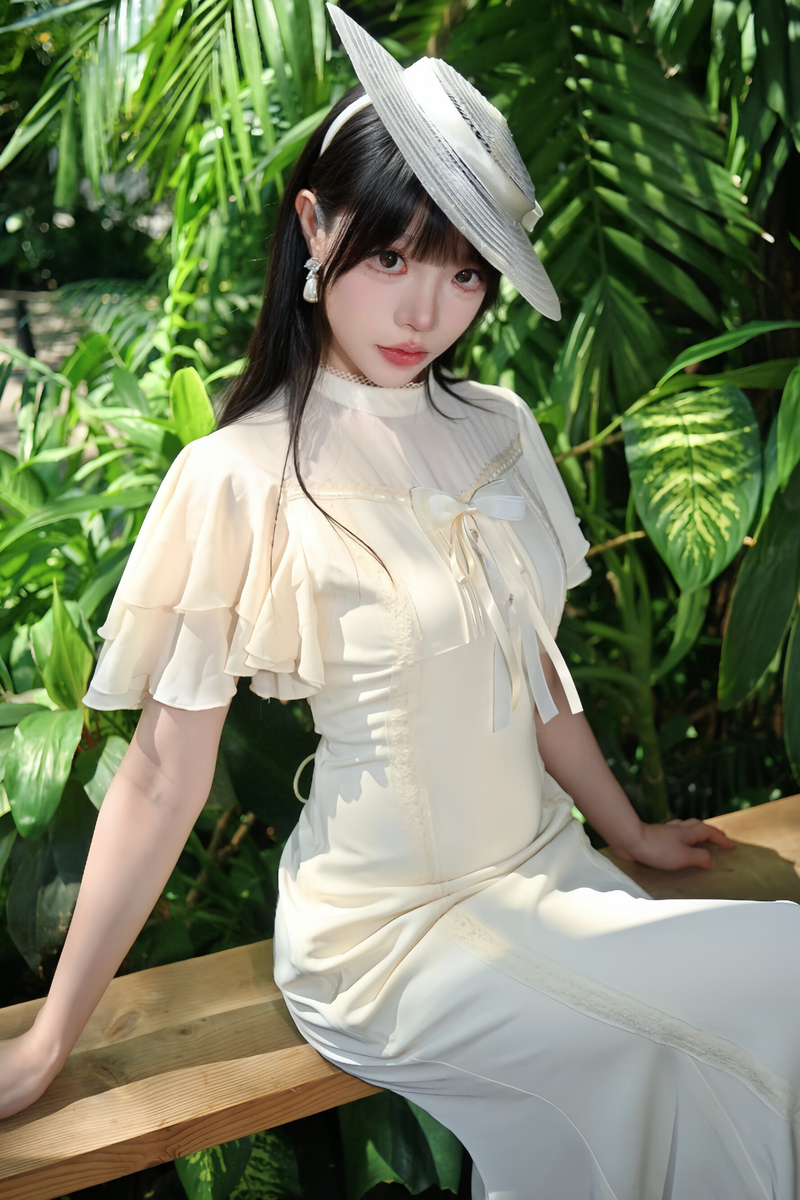 Pure White Lace Fishtail Dress