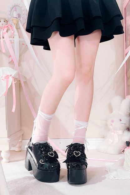 Jirai Ribbon Pearl Strap Doll Subculture Shoes