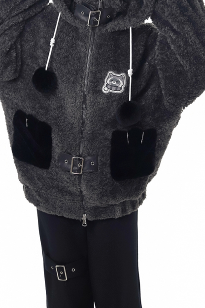 Raccoon Fur Jacket + Sweatshirt + Skirt + Pants + Leg Sleeve