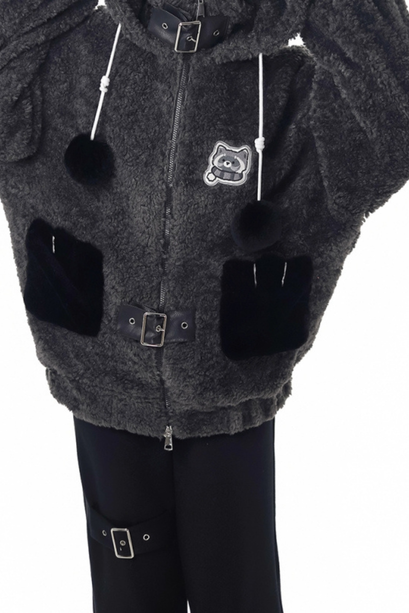Raccoon Fur Jacket + Sweatshirt + Skirt + Pants + Leg Sleeve