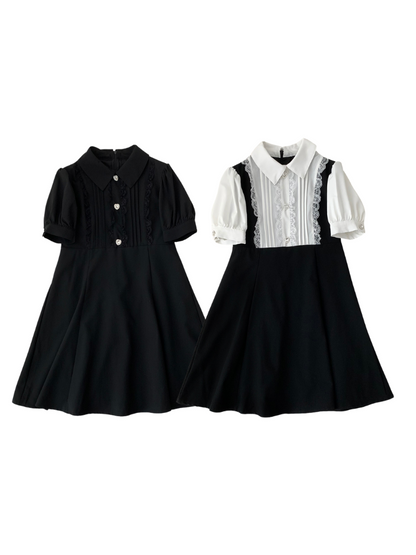 Lace Mine Sweet Puff Sleeve Dress
