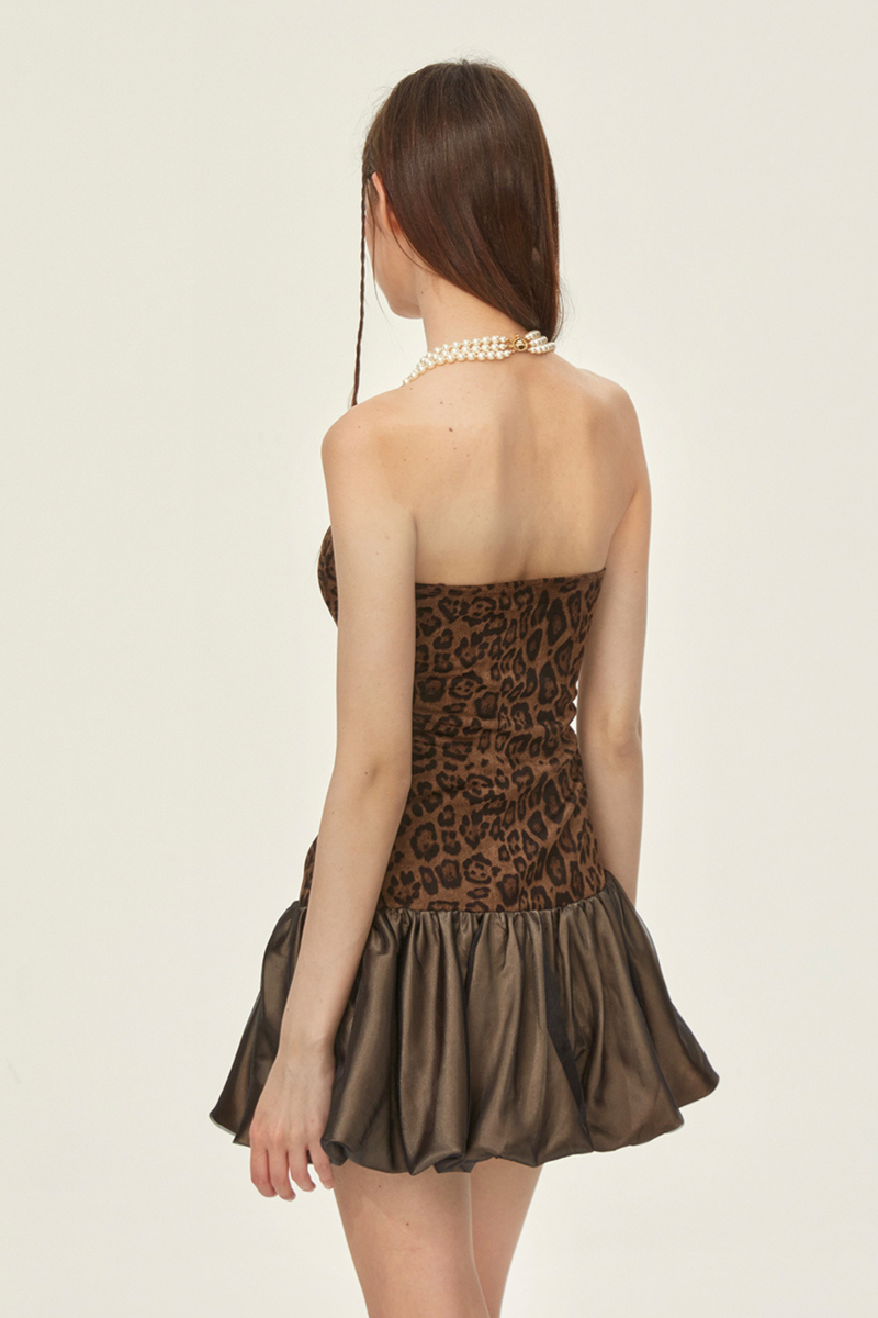 Leopard Print Y2k Padded Camisole Dress