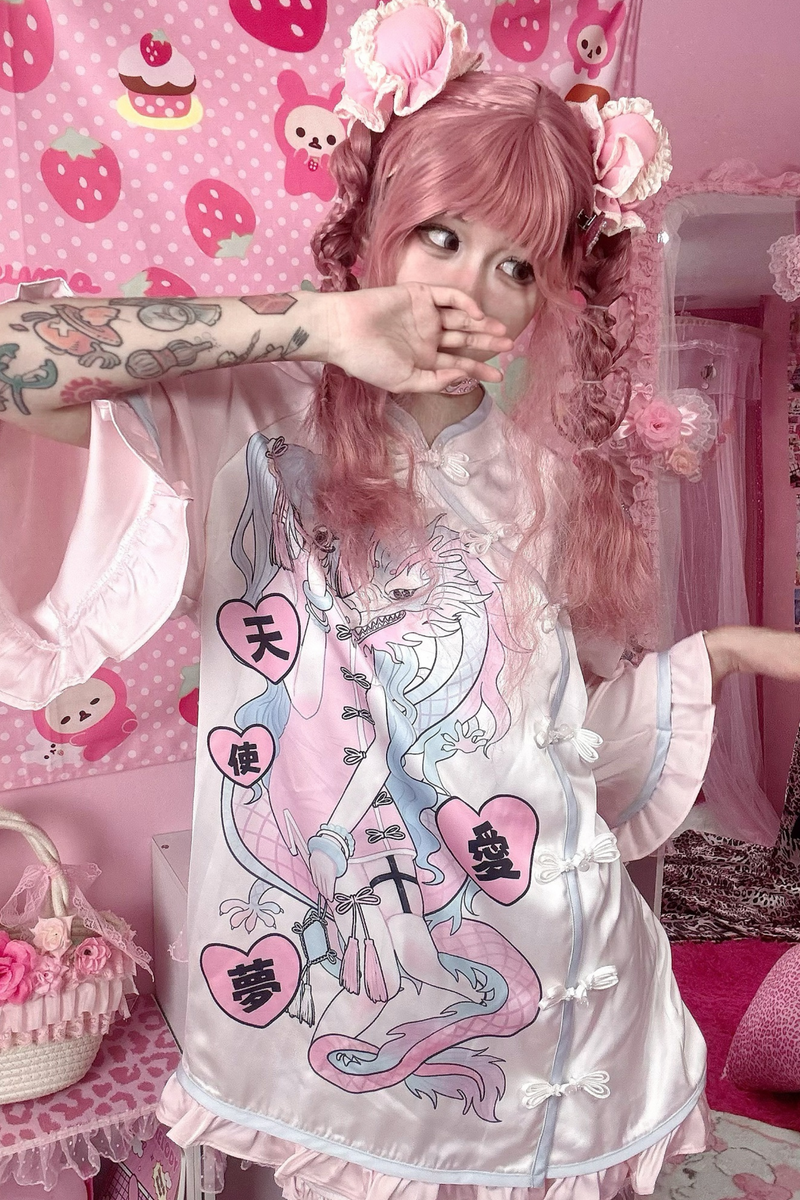 Dream Love Angelic Subculture Chinese-style T-shirt + Shorts